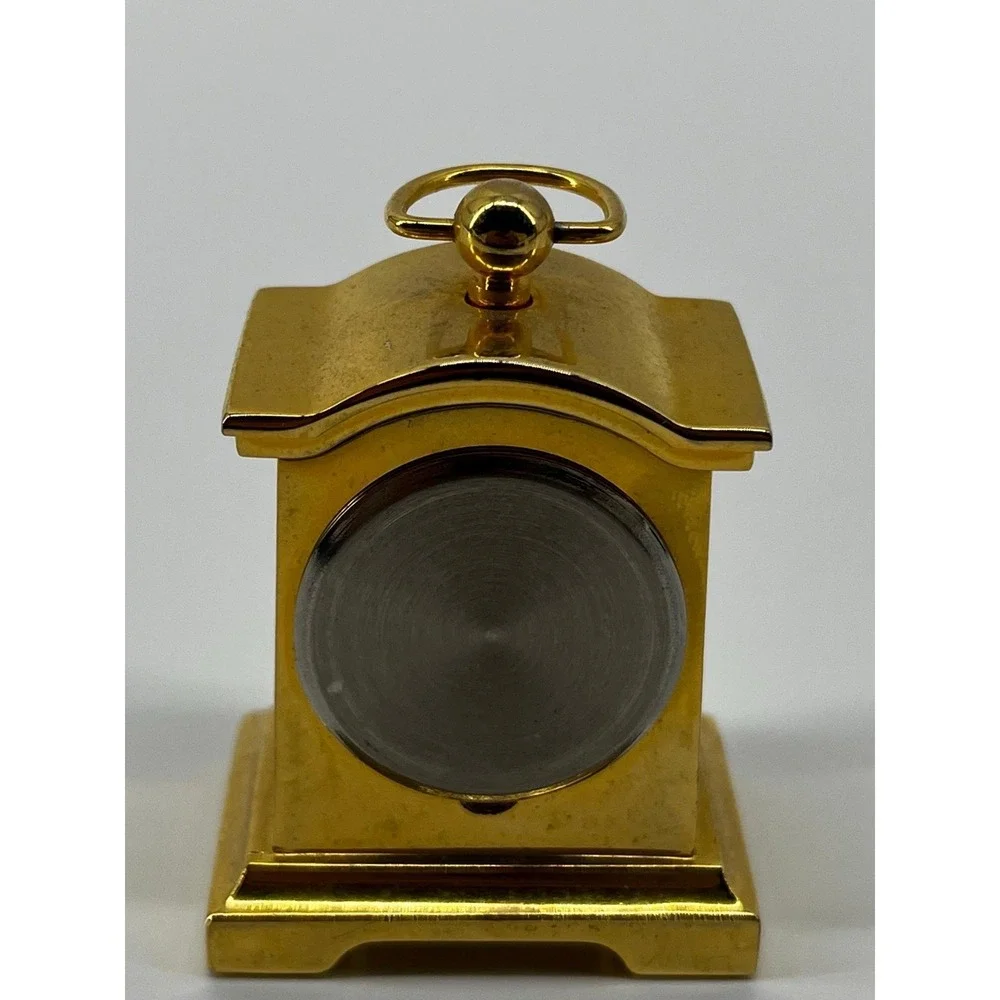 Miniature Gold Tone Quartz Clock With Roman‎ Numerals